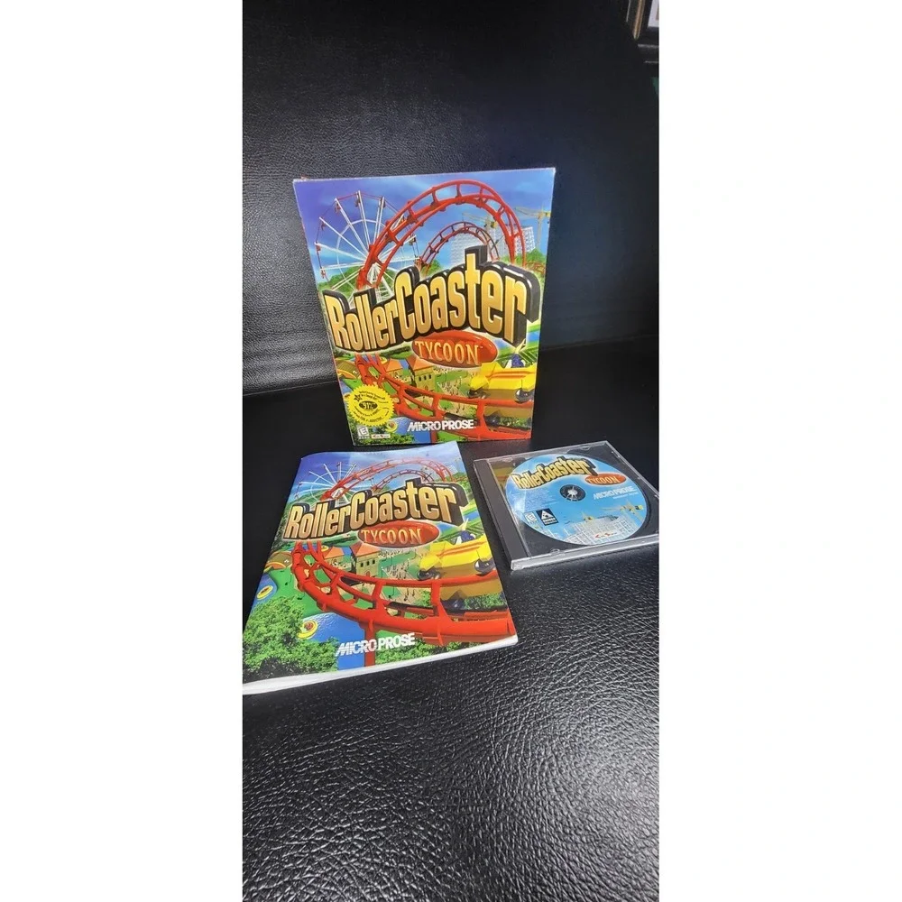 RollerCoaster Tycoon PC Game box 1999 Windows 95/'98 CD-ROM & Manual HYPE STICKR